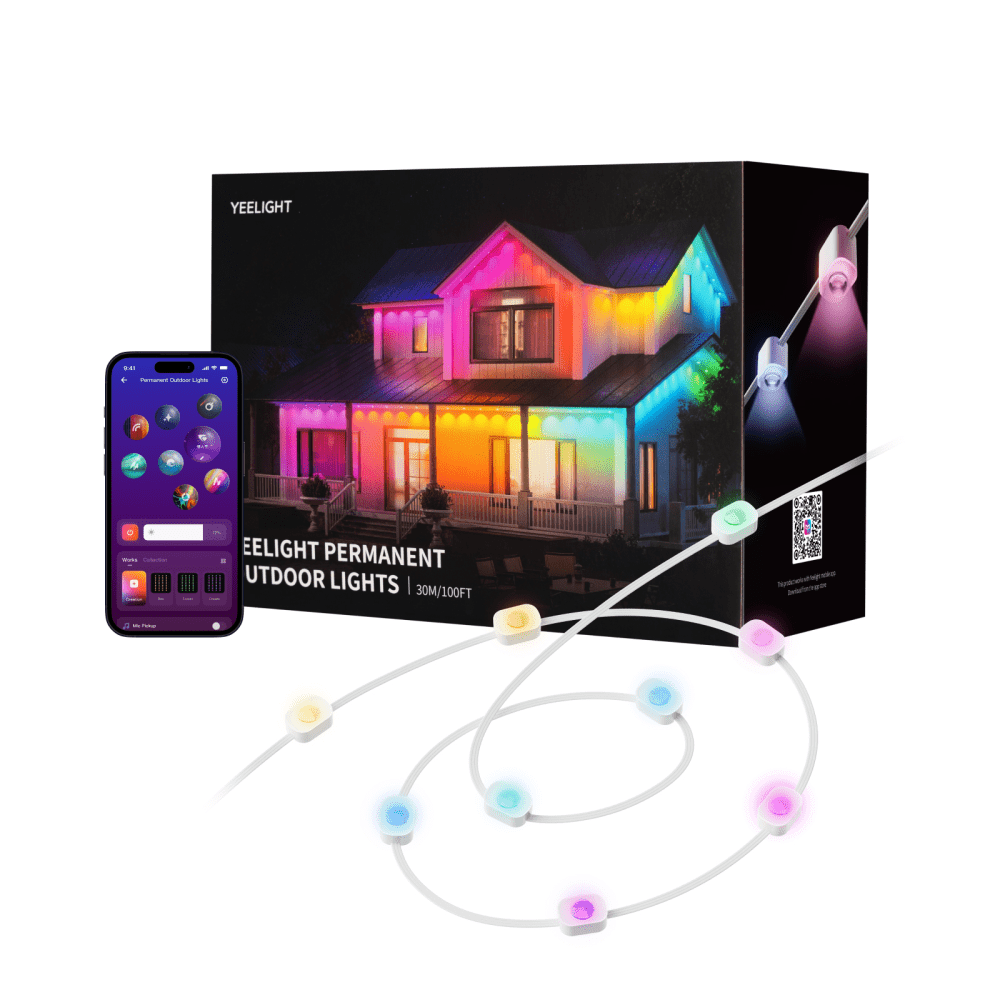 Yeelight Permanent Outdoor Lights - 100ft - Long-lasting for outdoor use - 16 million colors and high-quality LEDs.